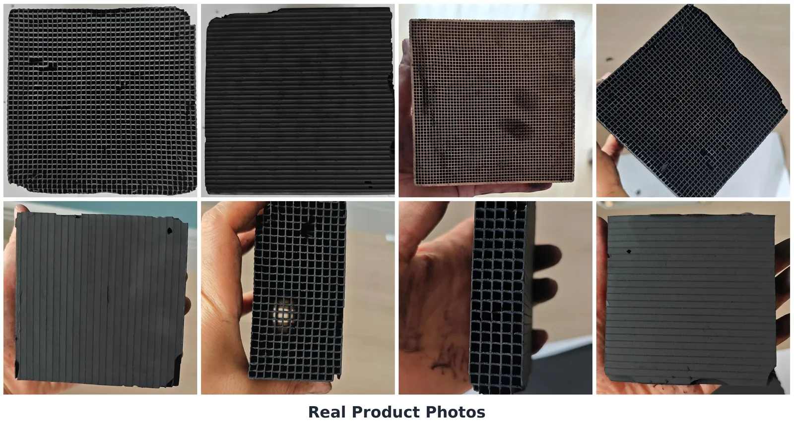 Real product photos from Xuanbao Environmental — activated carbon and industrial catalyst products