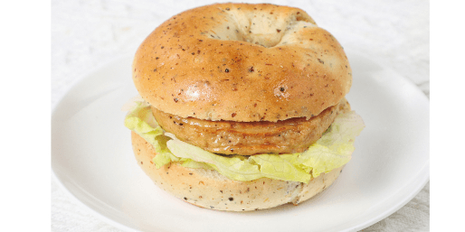 Savory Quinoa & Meat Patty Bagel